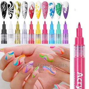16 Colors 3d Acrylic Nail Paint Pen