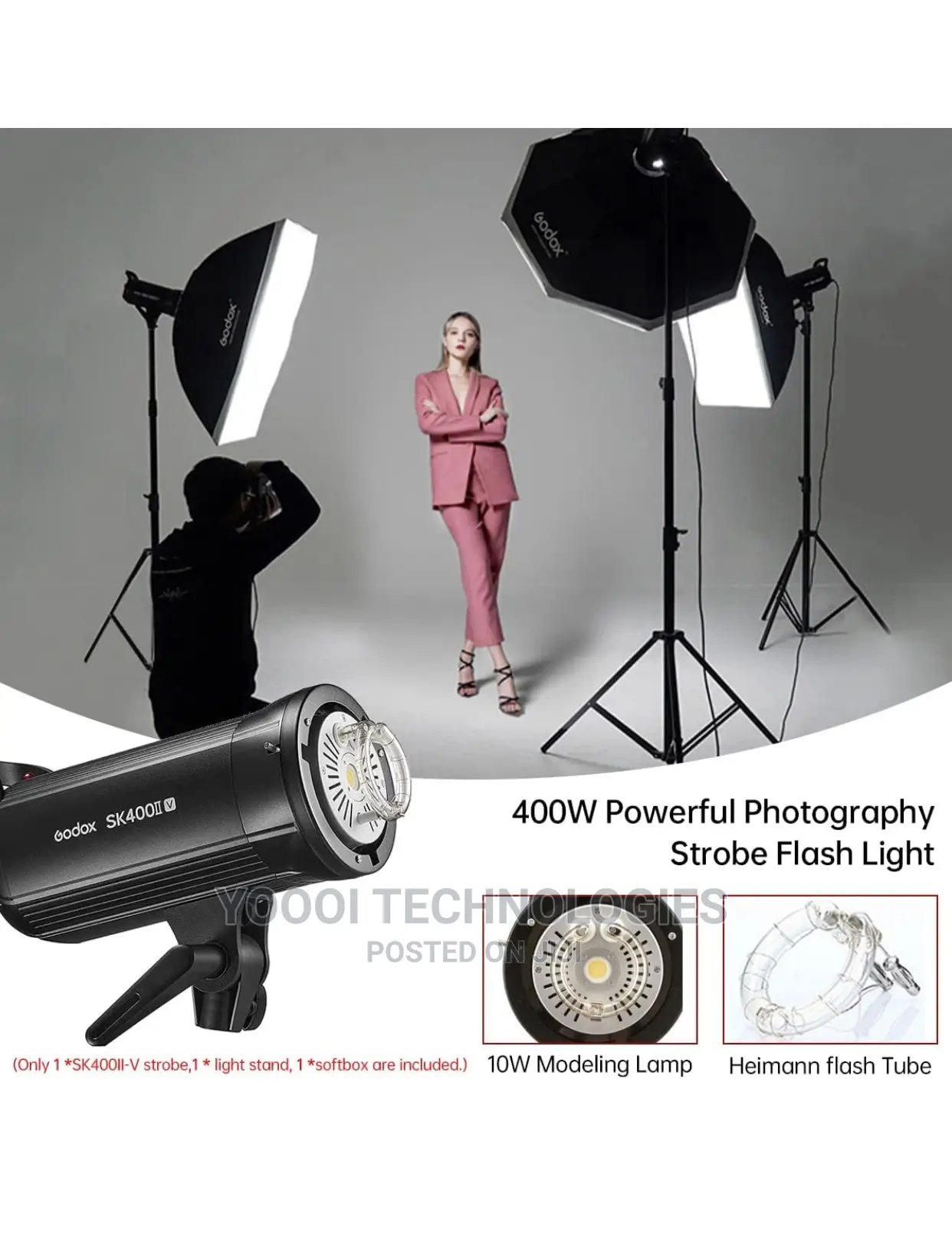 New SK400IIV,Reflector,Softbox and Stand