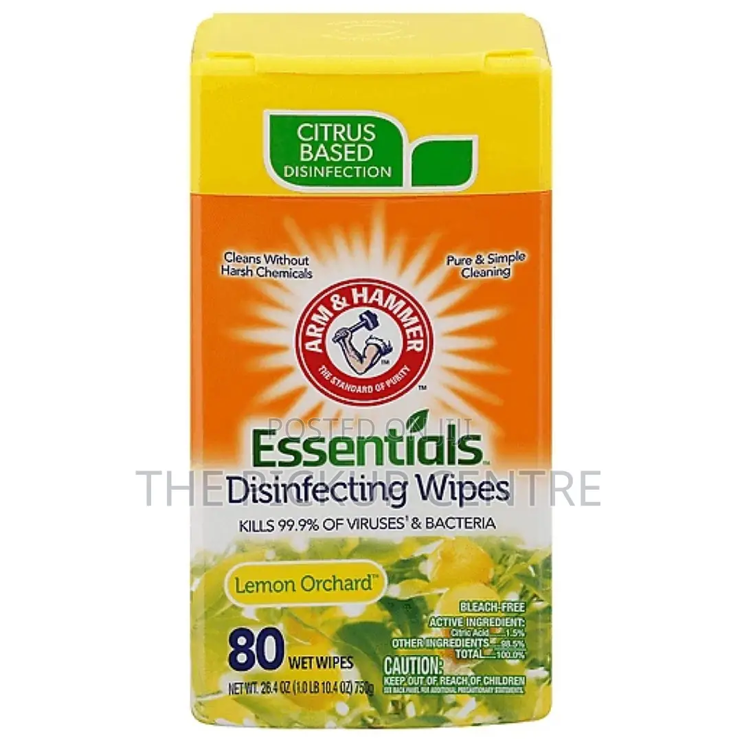 Arm Hammer Essentials Disinfecting Wipes-lemon Scent 80pcs