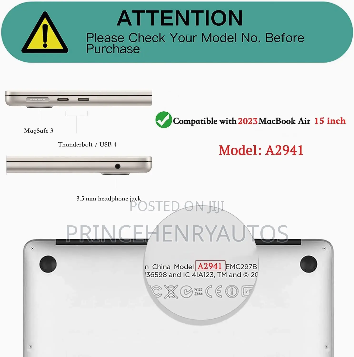 Teryeefi 4in1 Bundle for Macbook Air 15'' 2023 Release A2941
