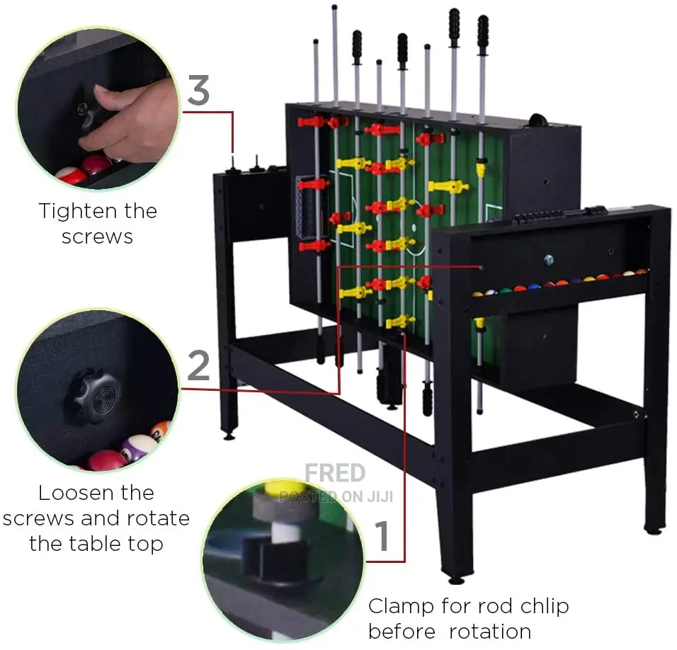 2-in-1(Snooker and Soccertable),5inches Rotating Game Table