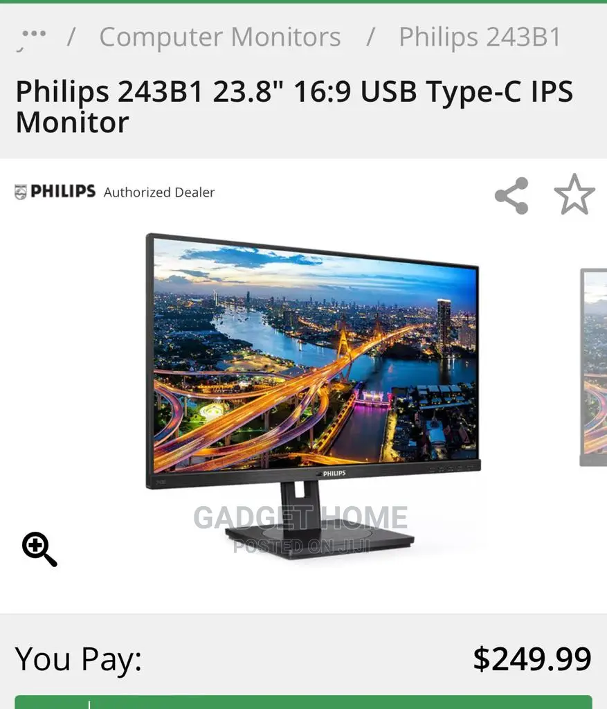 Philips 24 Inches LED LCD Monitor With Type C Connector