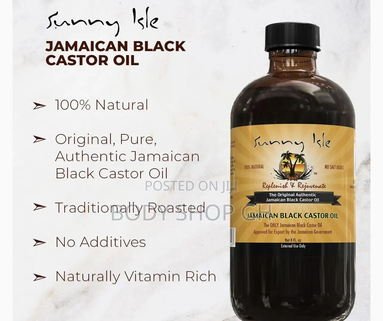 Castor Oil for Hair + Beard Growth- Sunny Isle(8oz or 240ml)