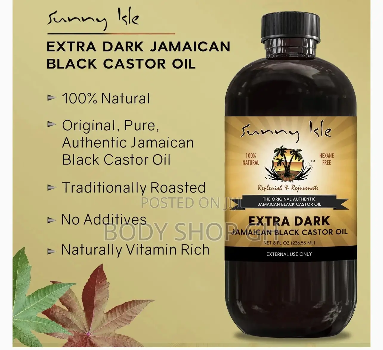 Castor Oil for Beard +Hair Growth -Extra Dark (240ml or 8oz)