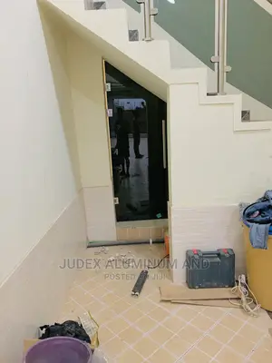 Frameless 10mm Hinge Tempered Glass Door Dark