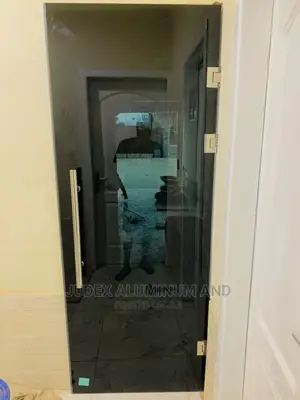 Frameless 10mm Hinge Tempered Glass Door Dark