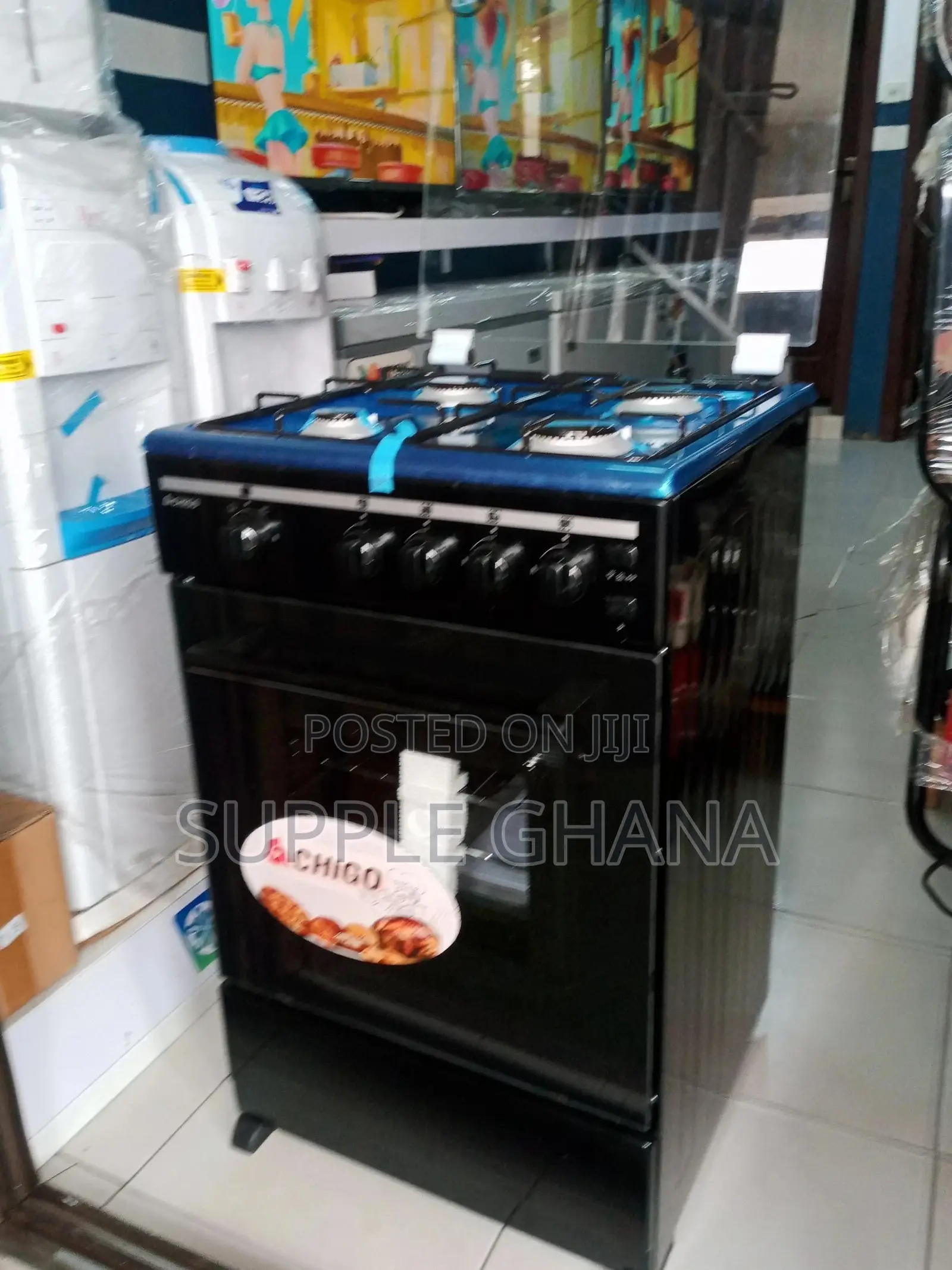 BLACK Tainted Glass Cover CHIGO Gas 4 Burner Cooker