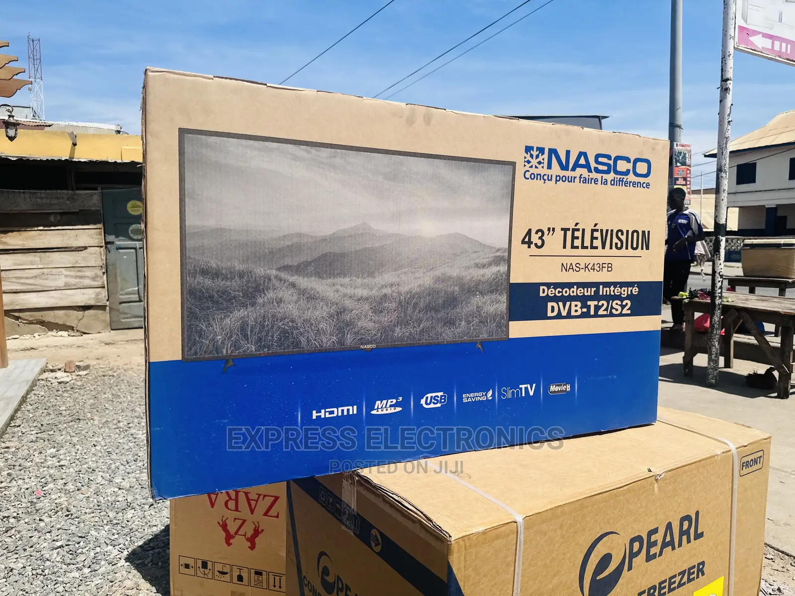 Glossy Sleek Slim FHD Satellite Nasco 43” Tv 