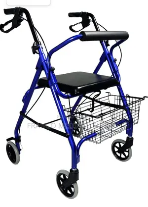 Rollator With Curved Back Blue(Walker)