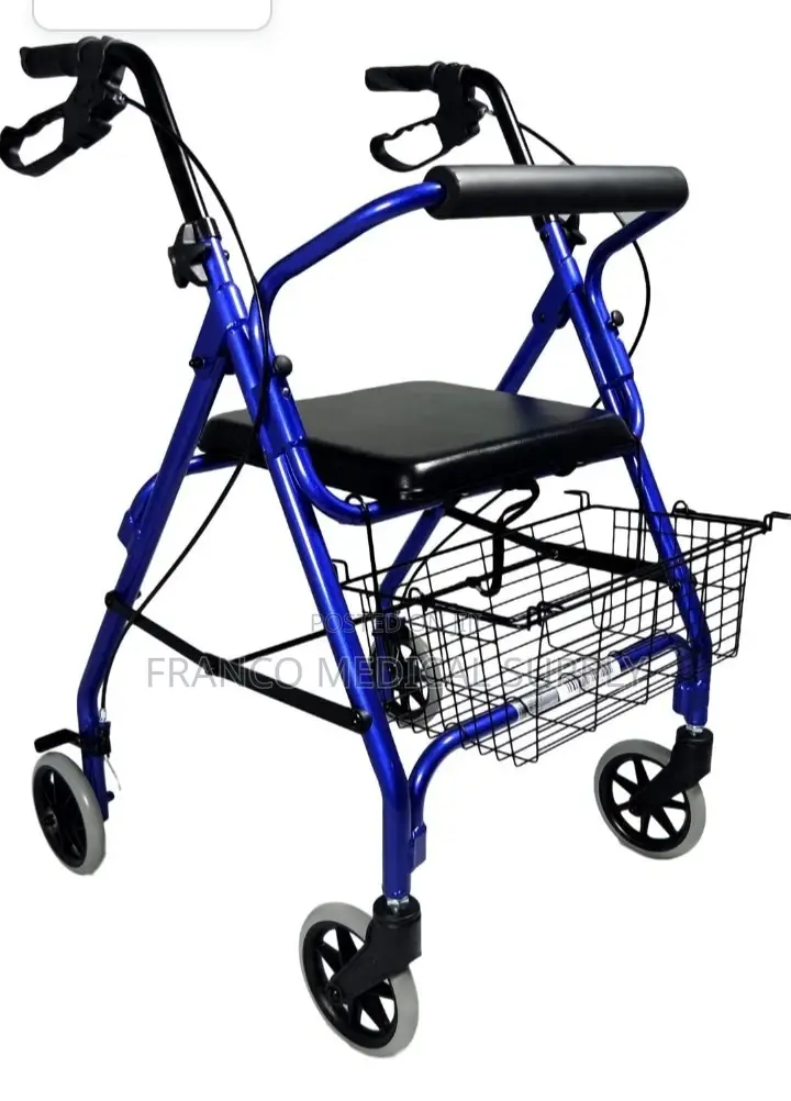 Rollator With Curved Back Blue(Walker)