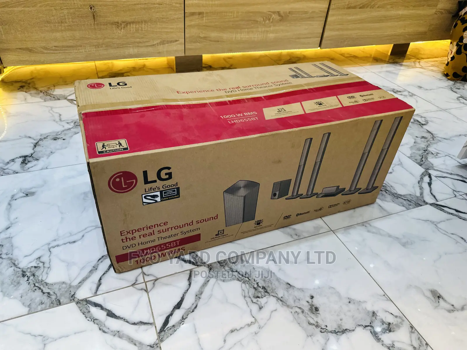 1000w Lg 5.1ch Home Theatre 4 Tallboy Front Firing Subwoofer