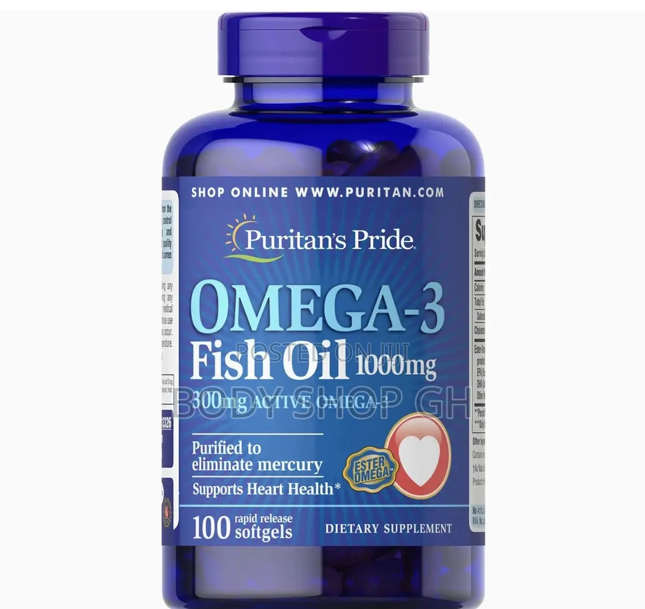 Puritan's Pride - Omega-3 Fish Oil /1000 Mg /100 PCS