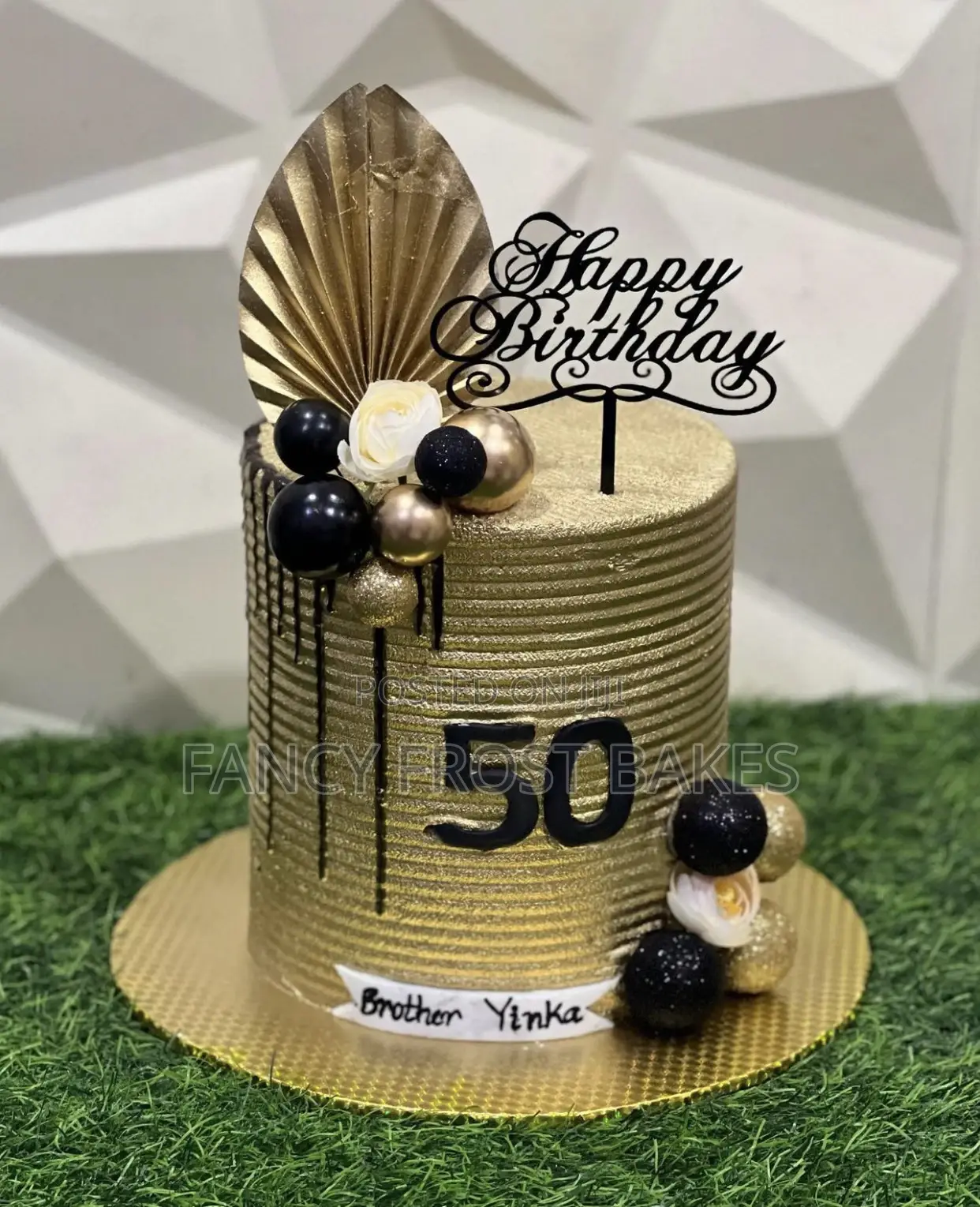 Golden Birthday Cake