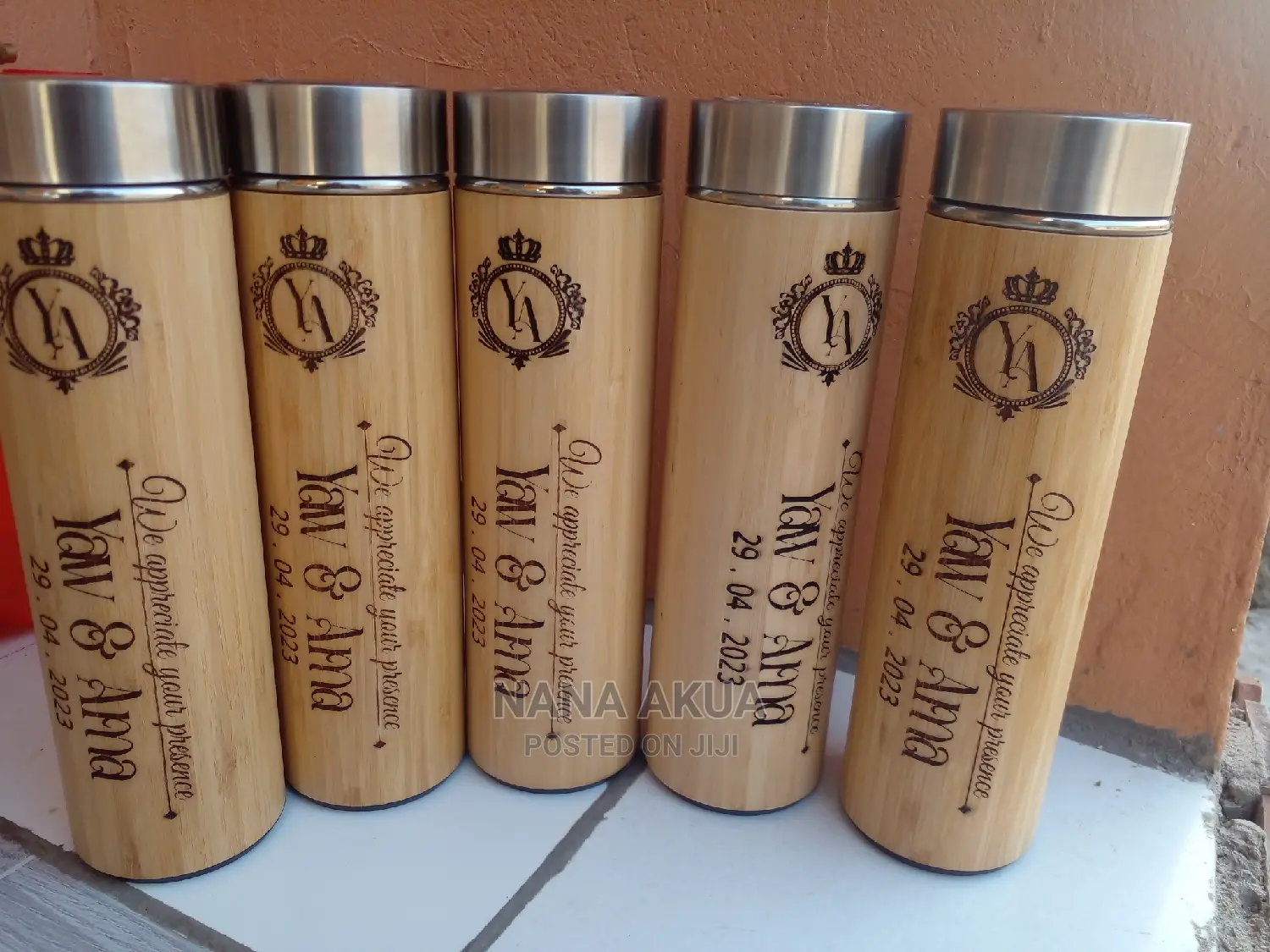 Bamboo Vacuum Flasks Customised