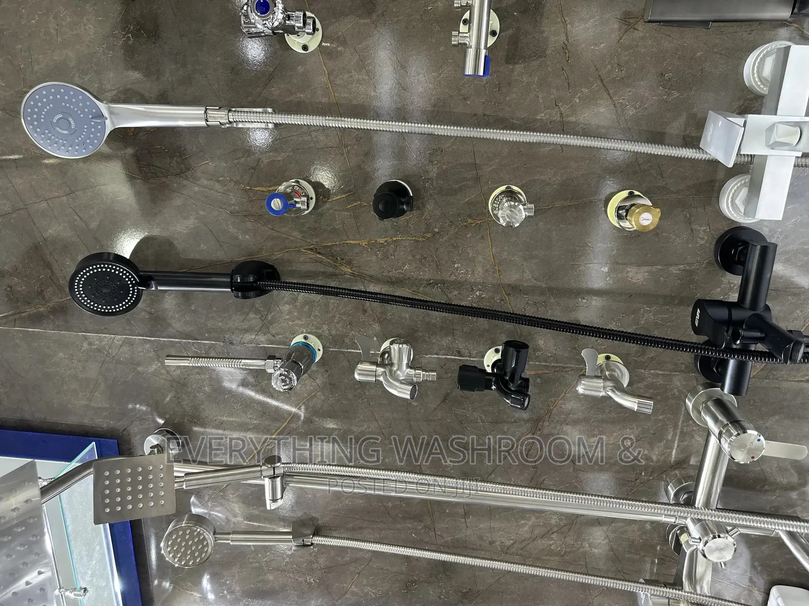 Black Shower-Shower Mixer-Two In1 Shower-Chain and Telephone