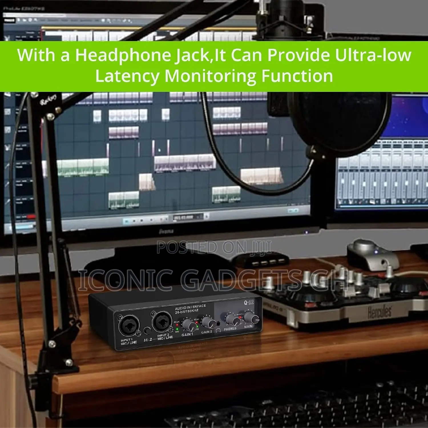 Q22 Portable Audio Interface Sound Card