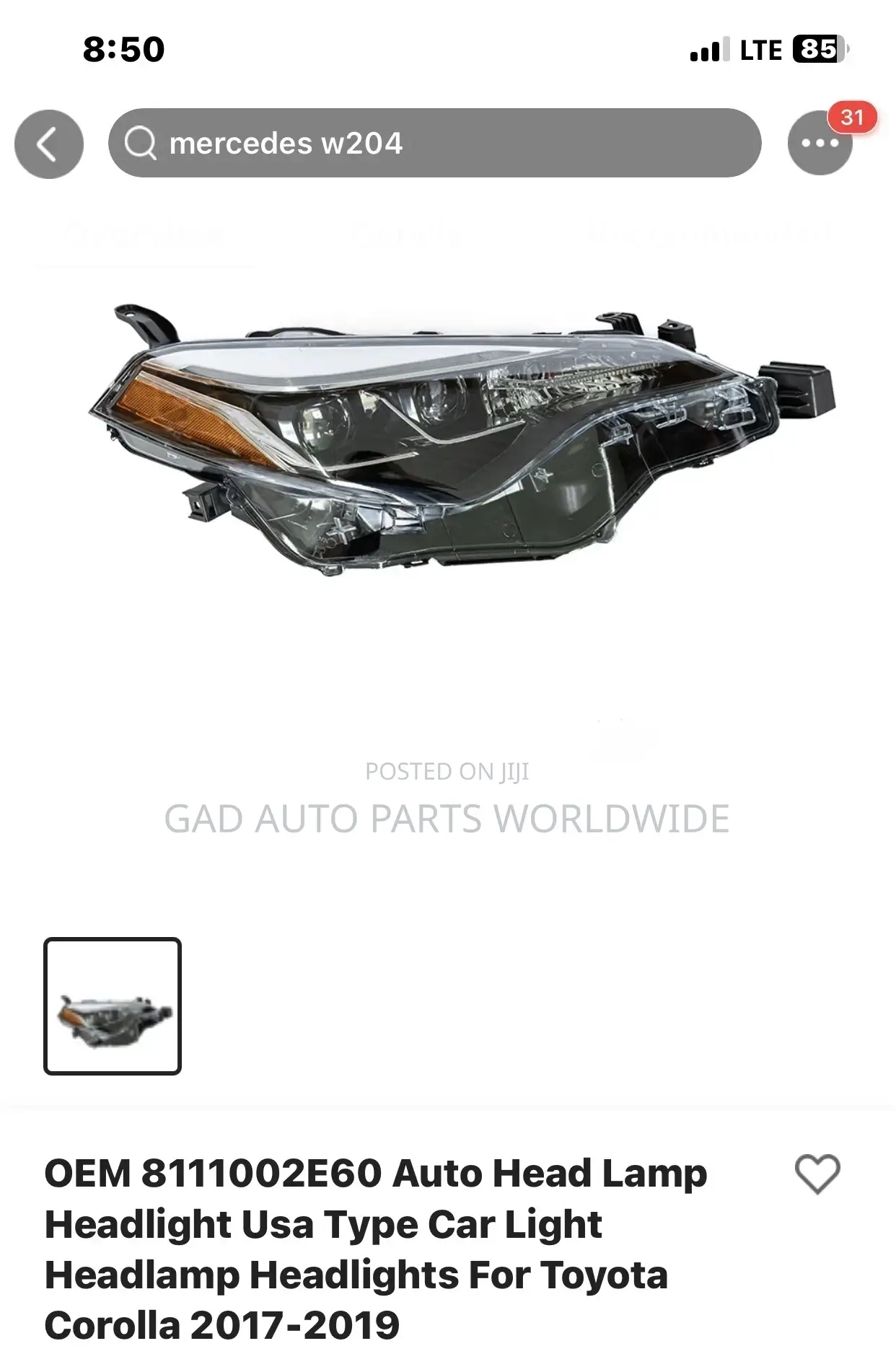 Toyota Corolla Headlights Full LED Sports 2014-2019