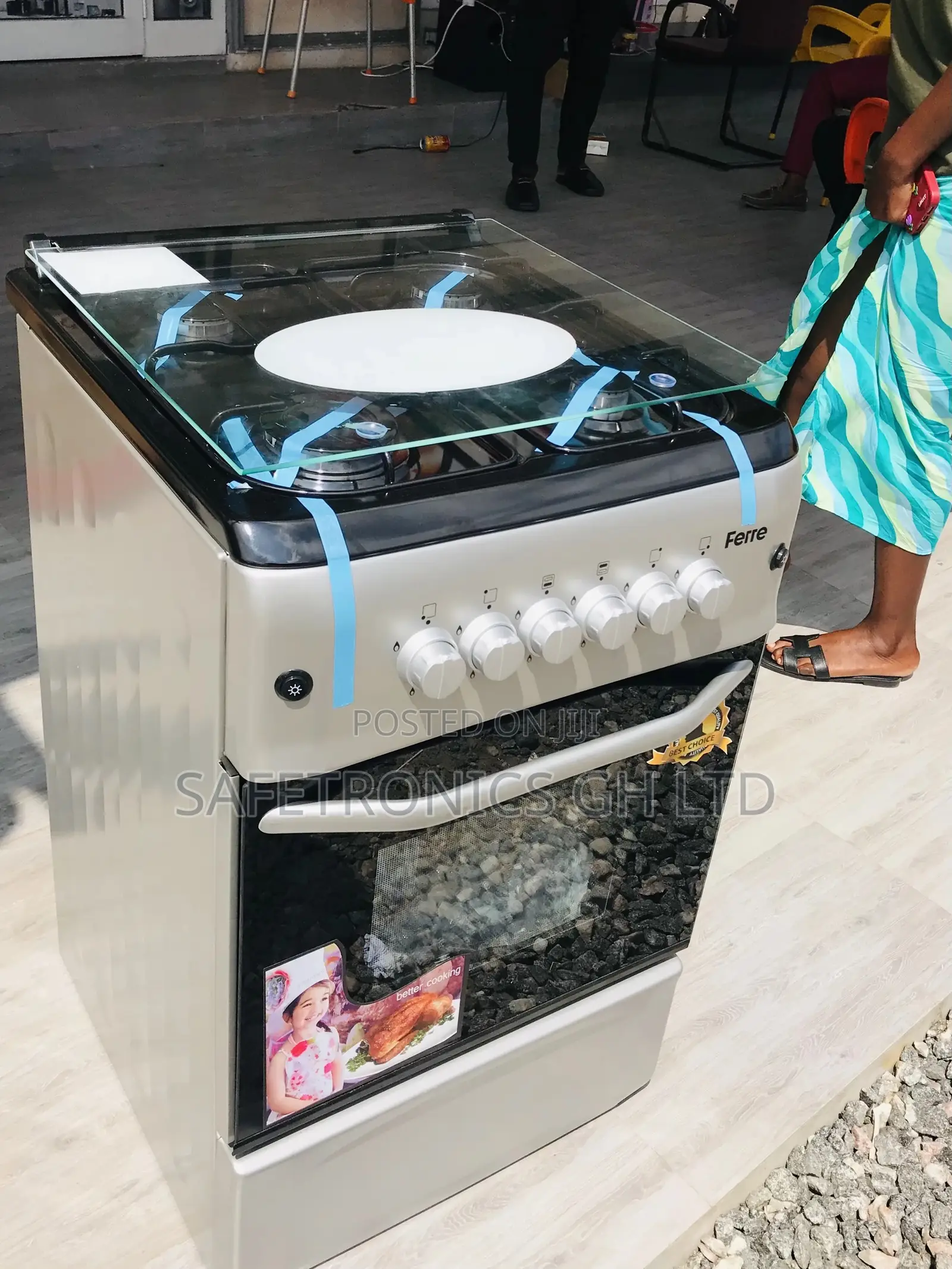 4 Gas Cooker Ferre  Oven With Grill 50x55 Adjustable