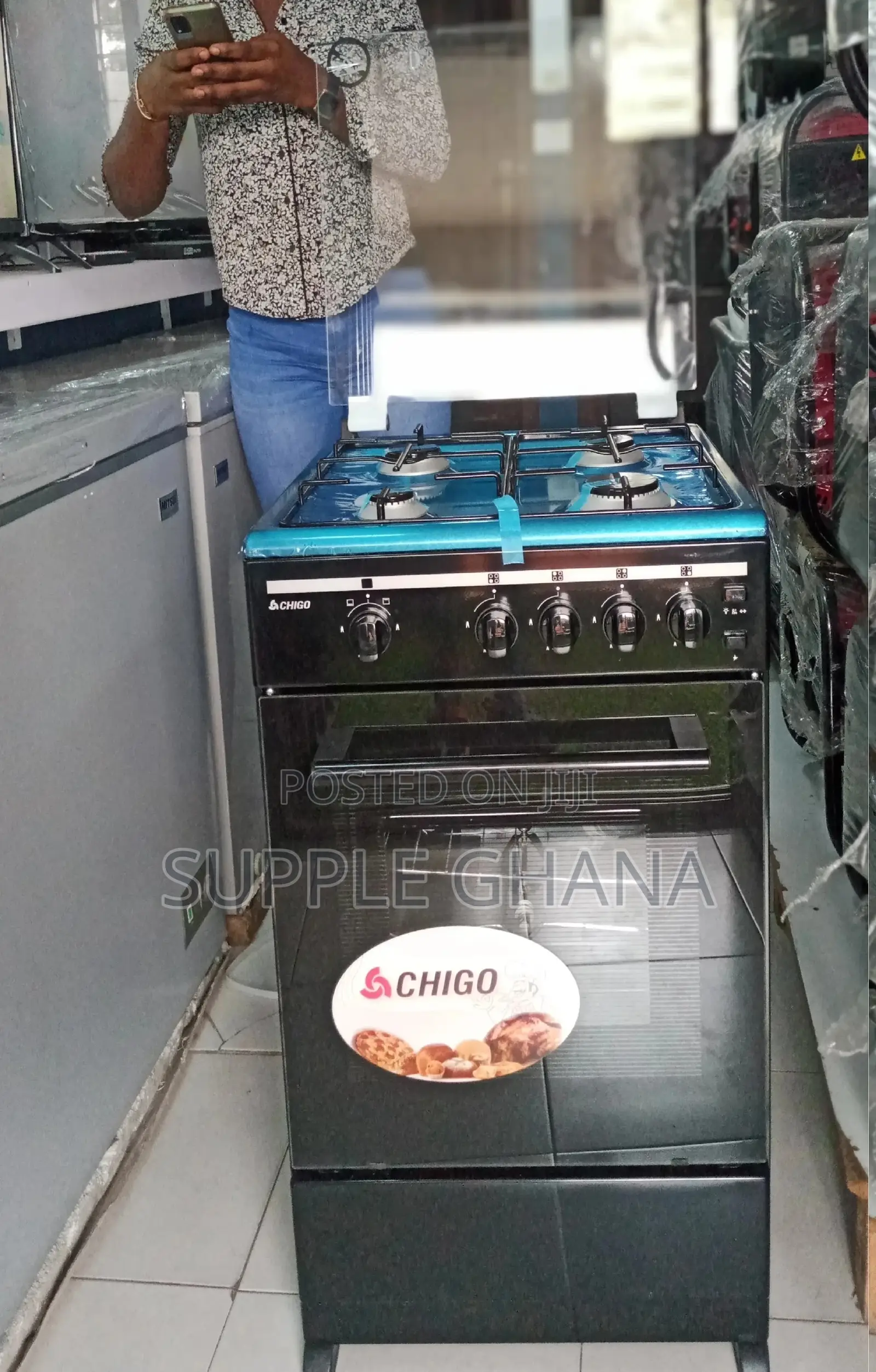 4 Burner Burner Burner Burner Oven Chigo Grill Auto Ignition