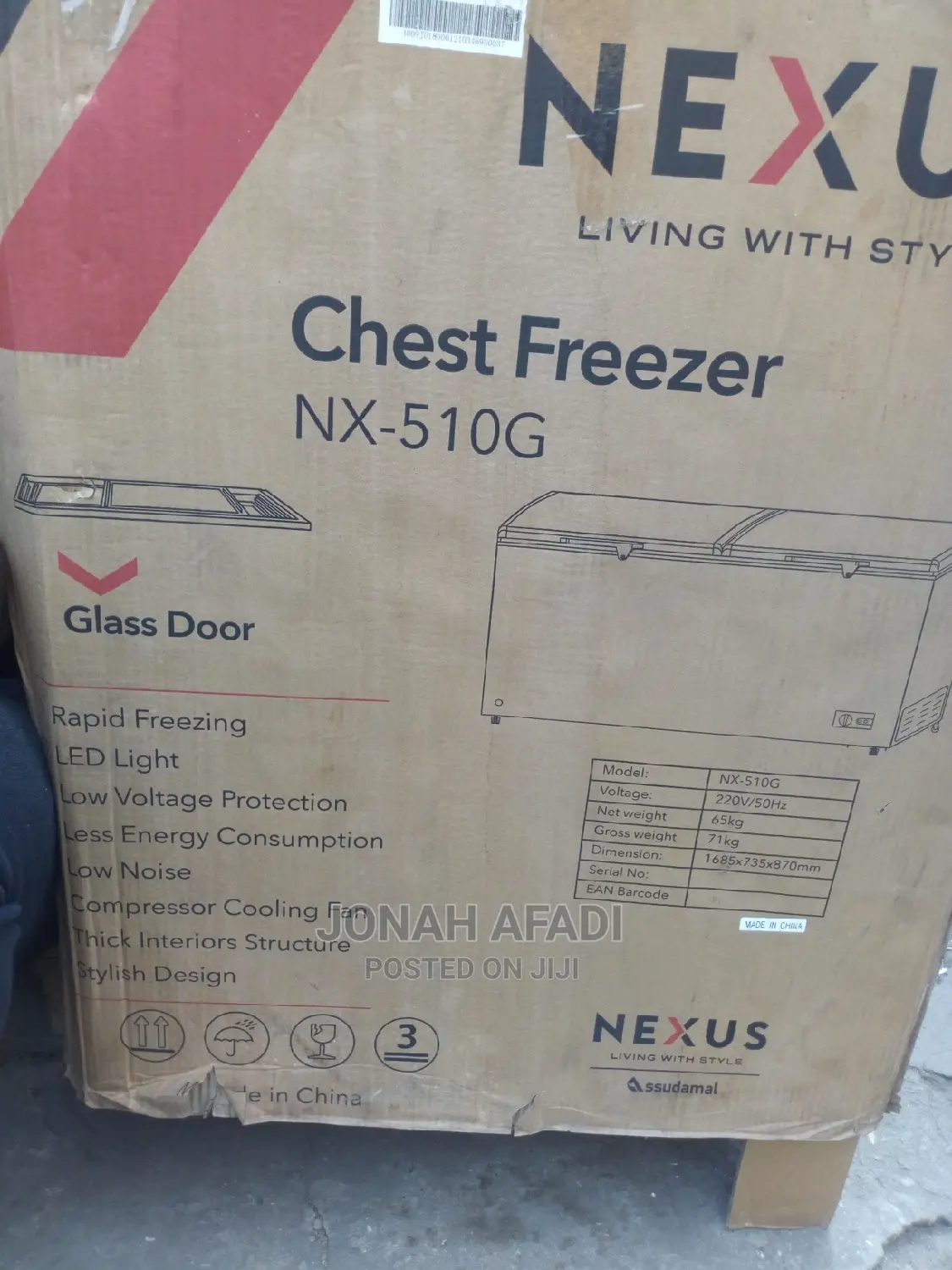 Nexus 508 LTR Double Door Chest Freezer Nx-510g Silver
