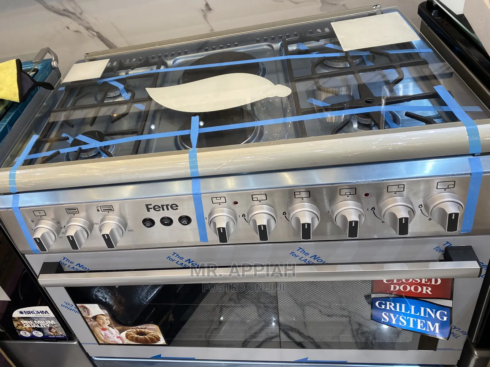 Budgetfriend 60x90 Ferre(Gray)4gas Cooker+ 2electric Burner