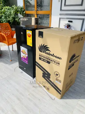 Rainbow Table Top Fridge Chills Faster Wider(89ltr)RF 108