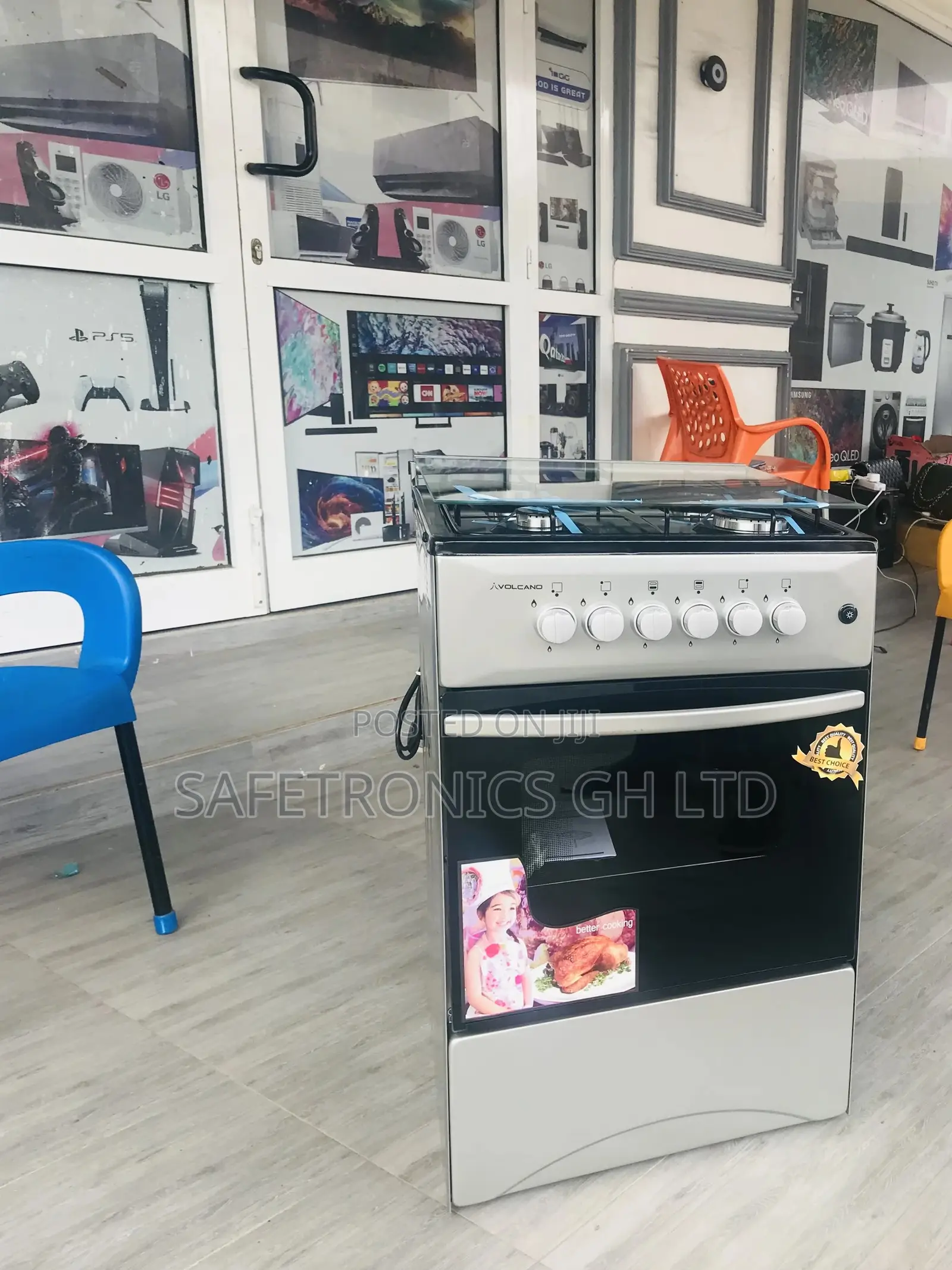 Exclusive Volcano 4 Gas Burner 50x50 Oven With Grill