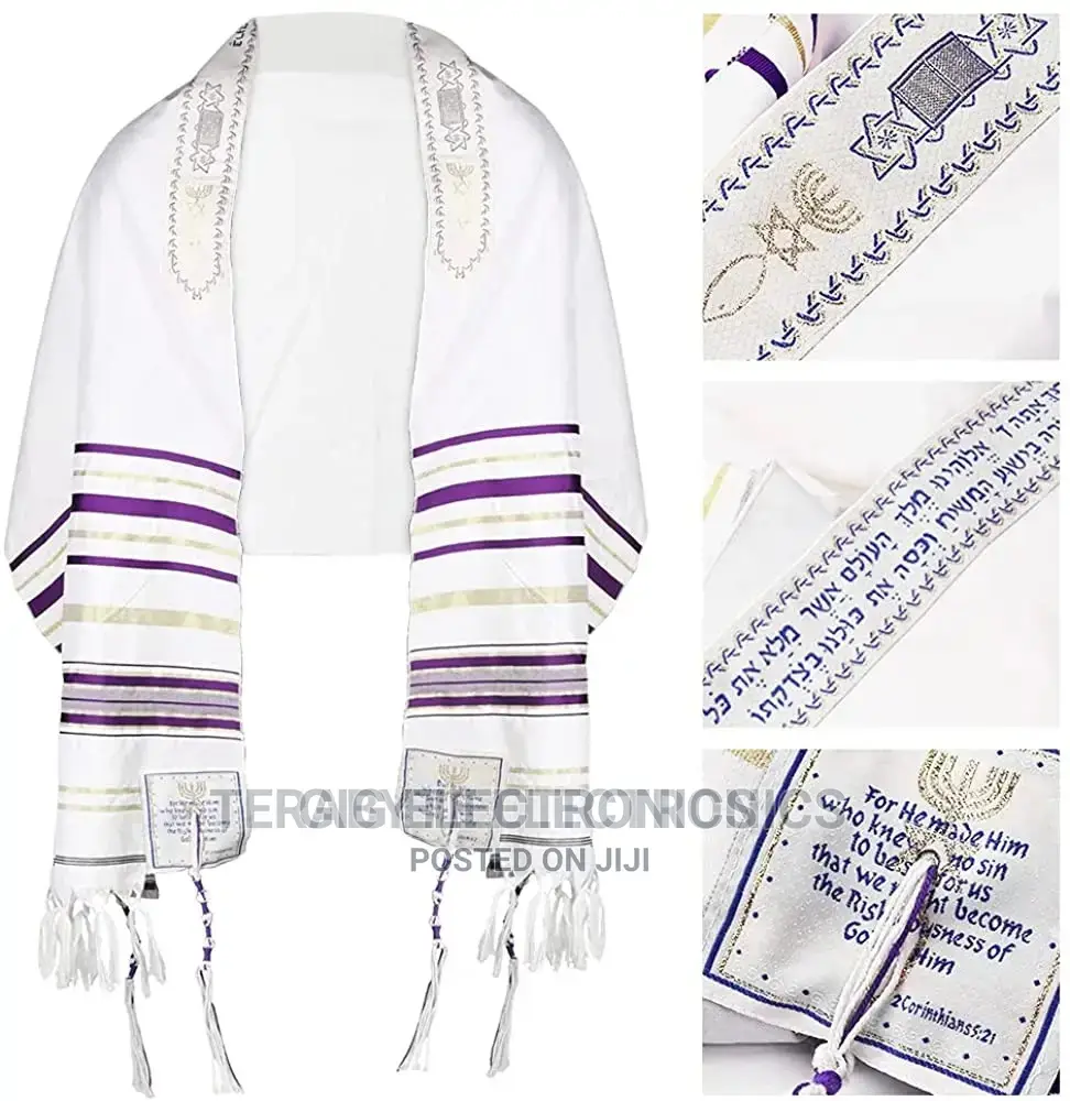 Prayer Shawl Tallit 55x180cm Medium Size - Purple