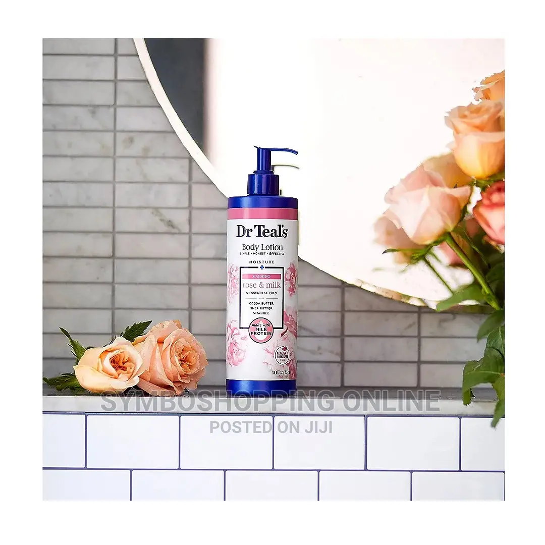 Dr. Teal's Body Lotion + Rose Milk Essential Oils,532ml