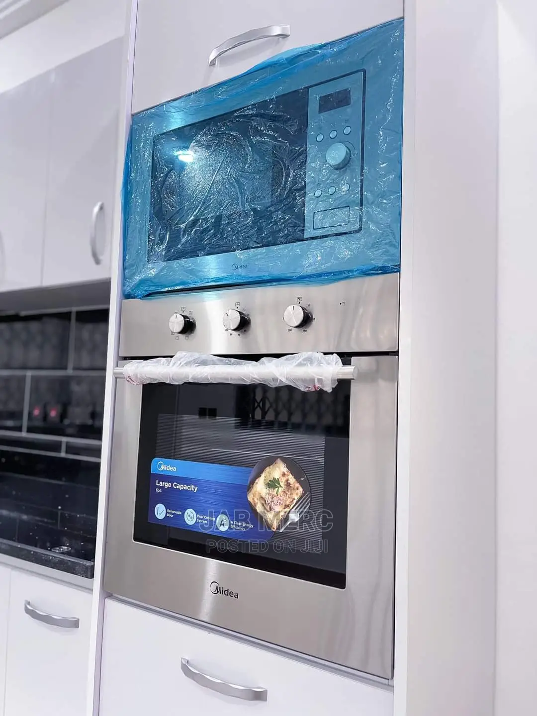 Stainless Steel Promo 2 Set Midea 60cm Microwave and Oven Builtin