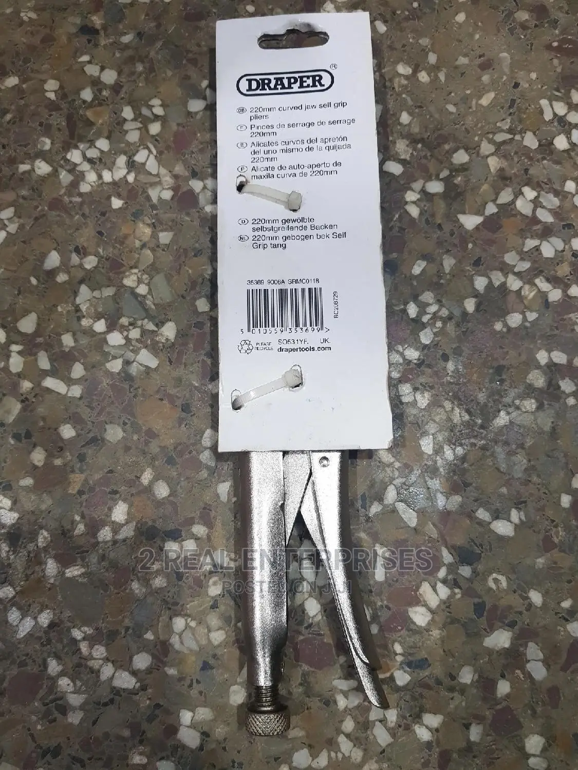 Draper 220 Mm Curved Jaw Self Grip Pliers