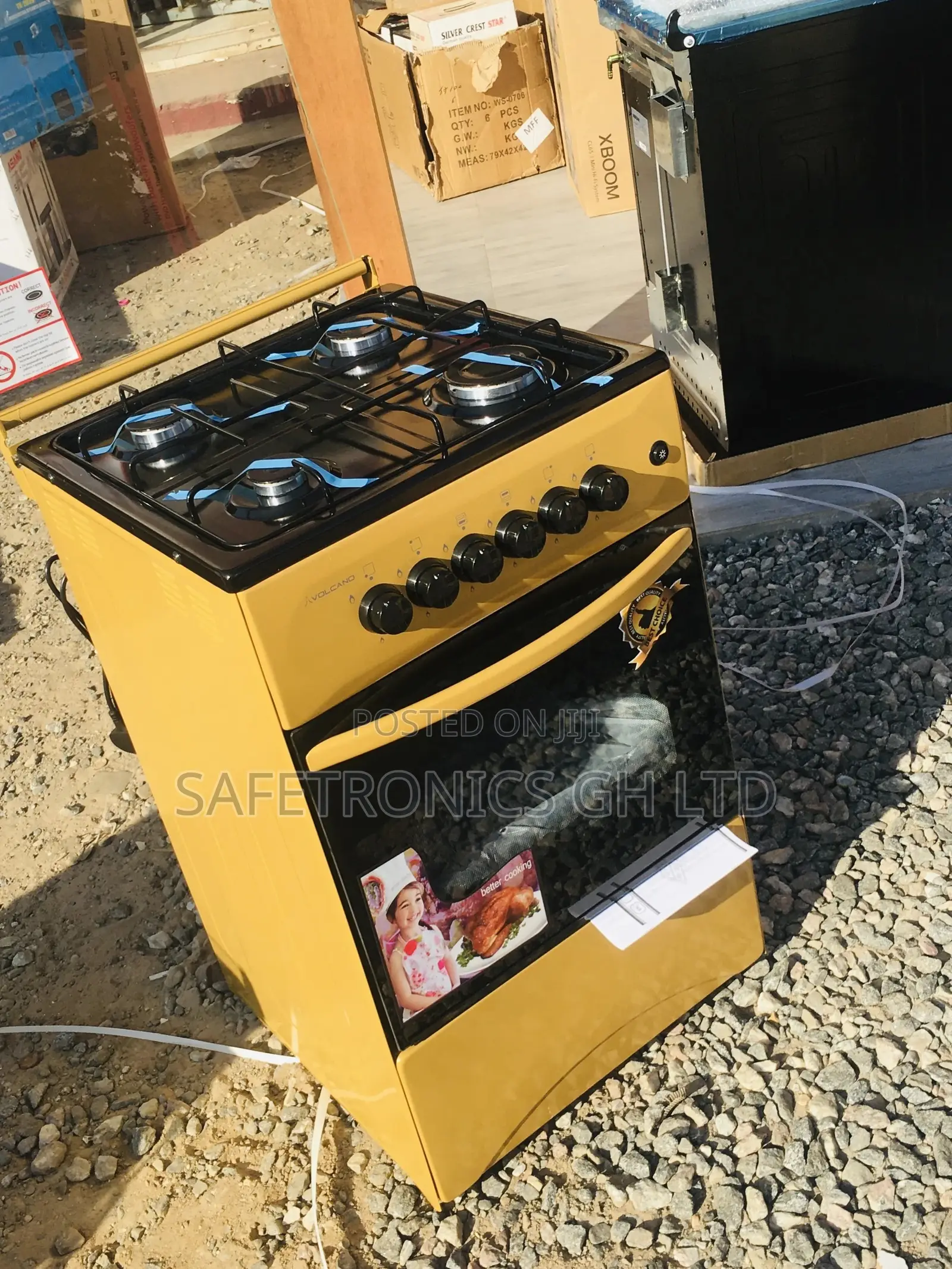 Fast Gas Cooker 4 Burner Oven With Grill 50x50