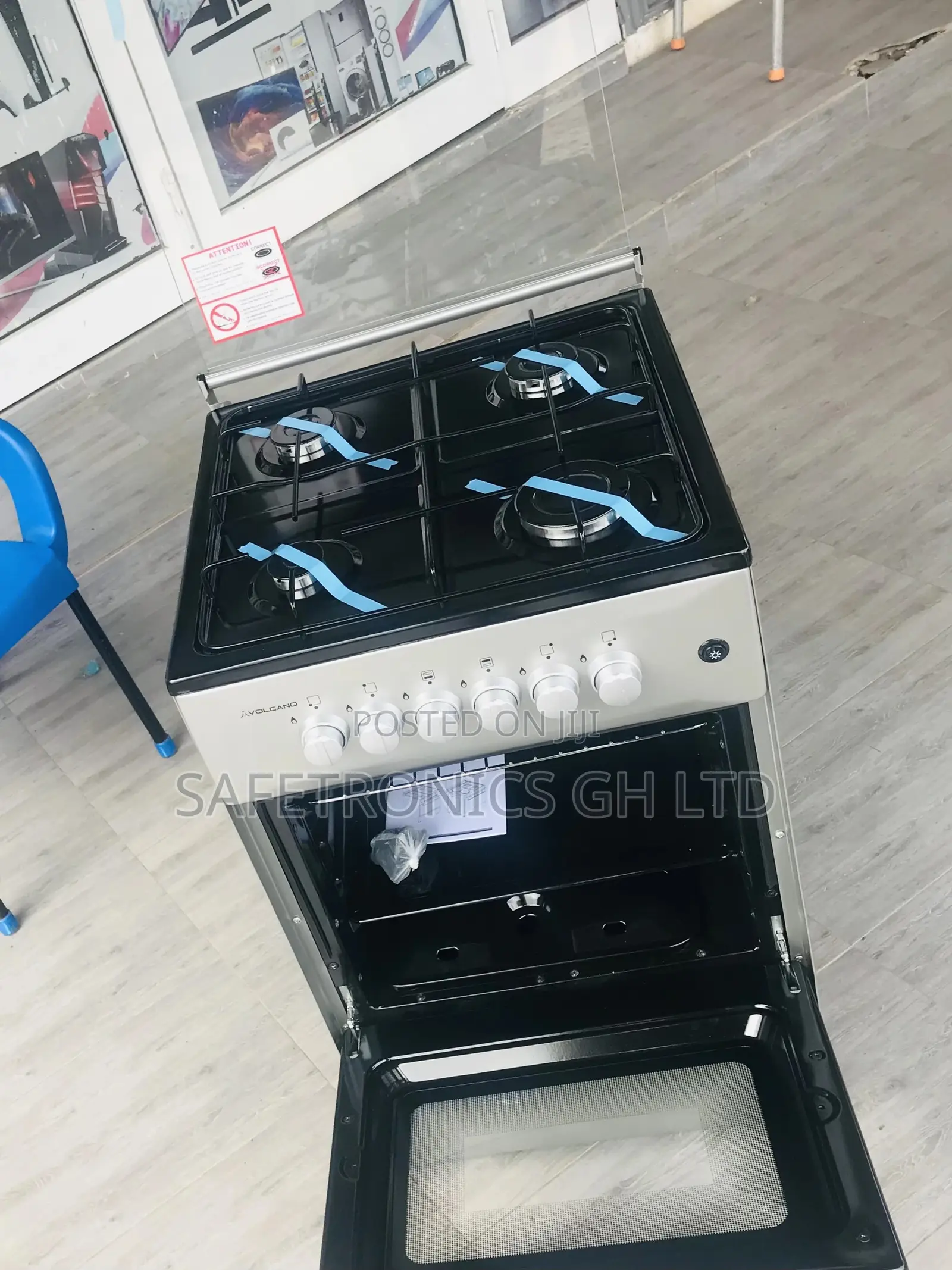 Sliver 4 Gas Burner Volcano 50x50 Oven With Grill