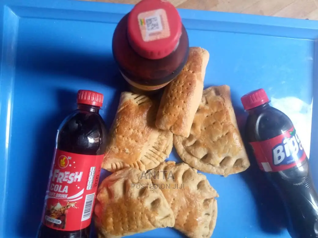 Tasty Meat Pie and Soft Drinks
