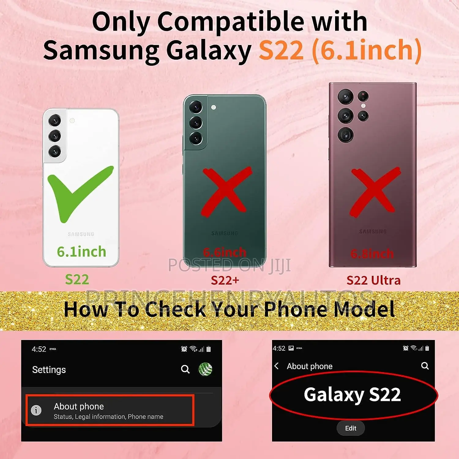 Shorogyt Heart Case for Samsung S22 + Tempered Glass