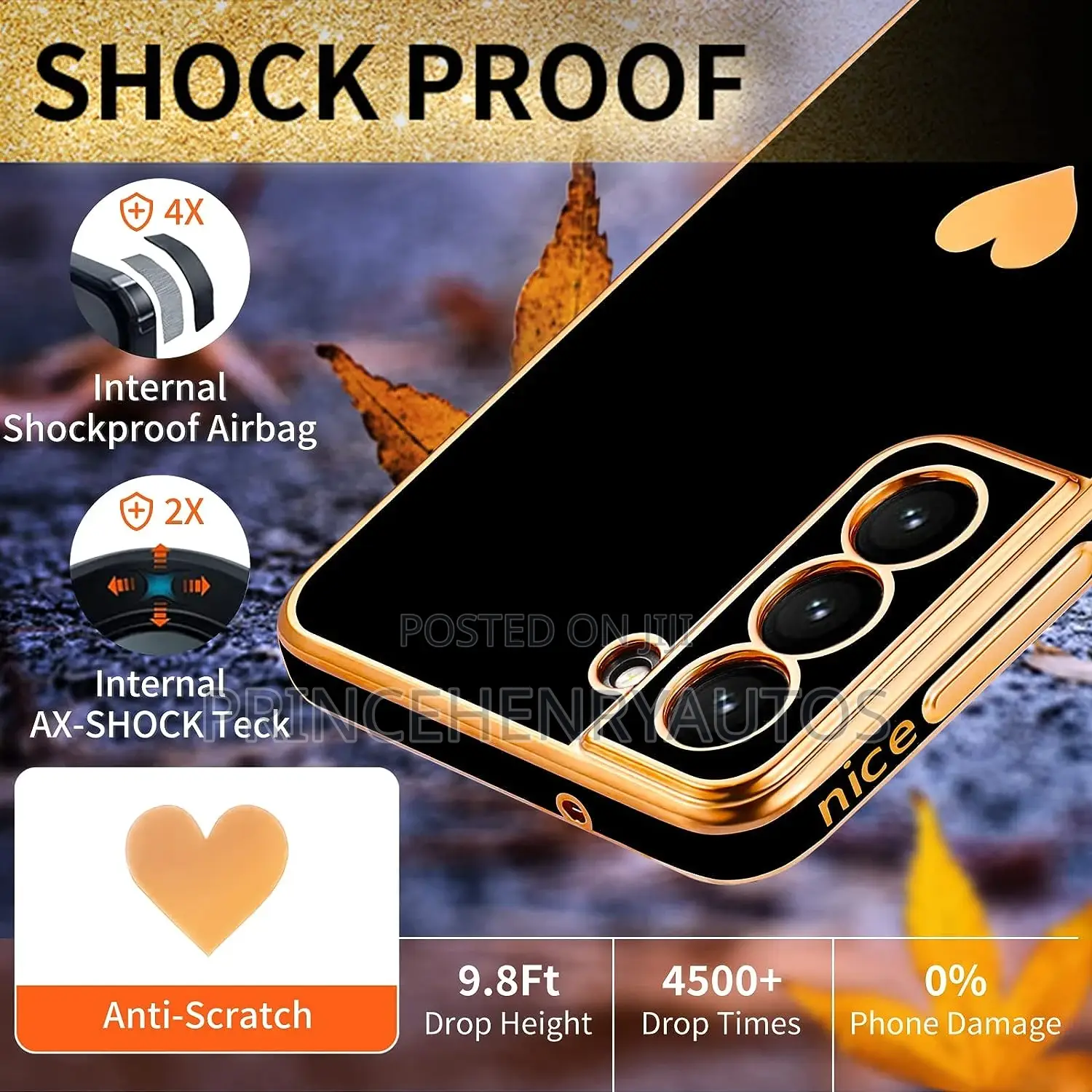Shorogyt Heart Case for Samsung S22 + Tempered Glass