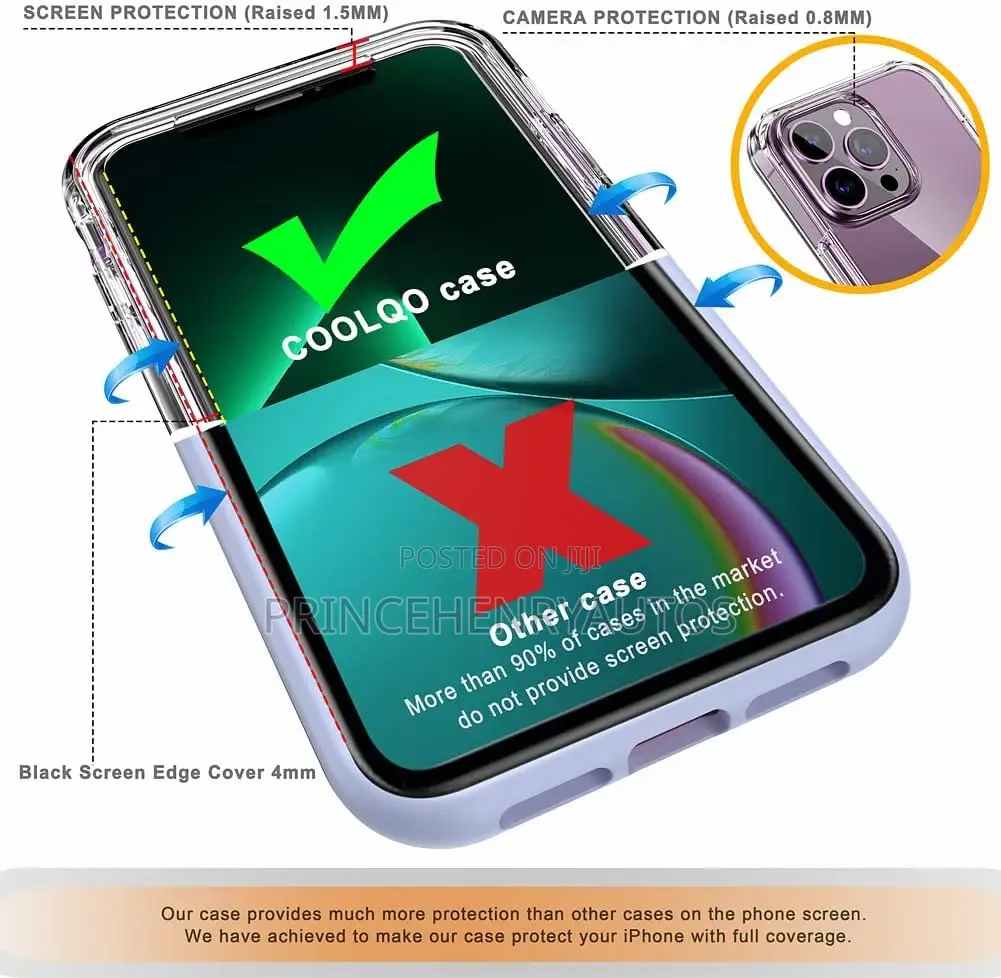 COOLQO Compatible for iPhone 14 Pro Case + 2 Tempered Glass