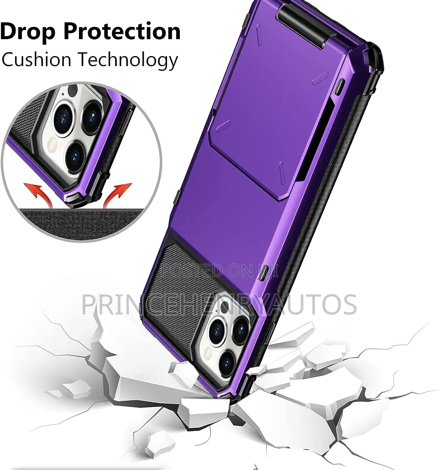 Vofolen Bumper Armor Wallet Case for iPhone 14 Pro