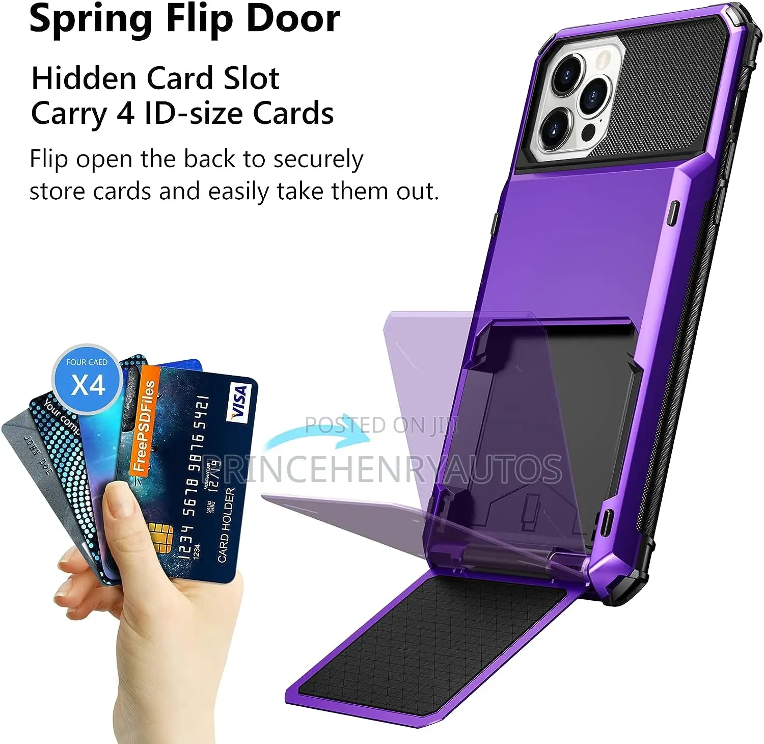 Vofolen Bumper Armor Wallet Case for iPhone 14 Pro