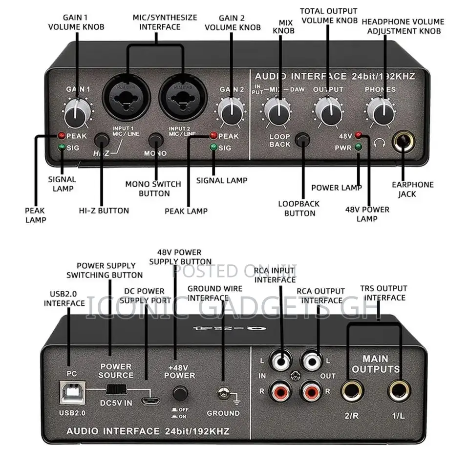 Q-22 Professional Audio Sound Card Interface