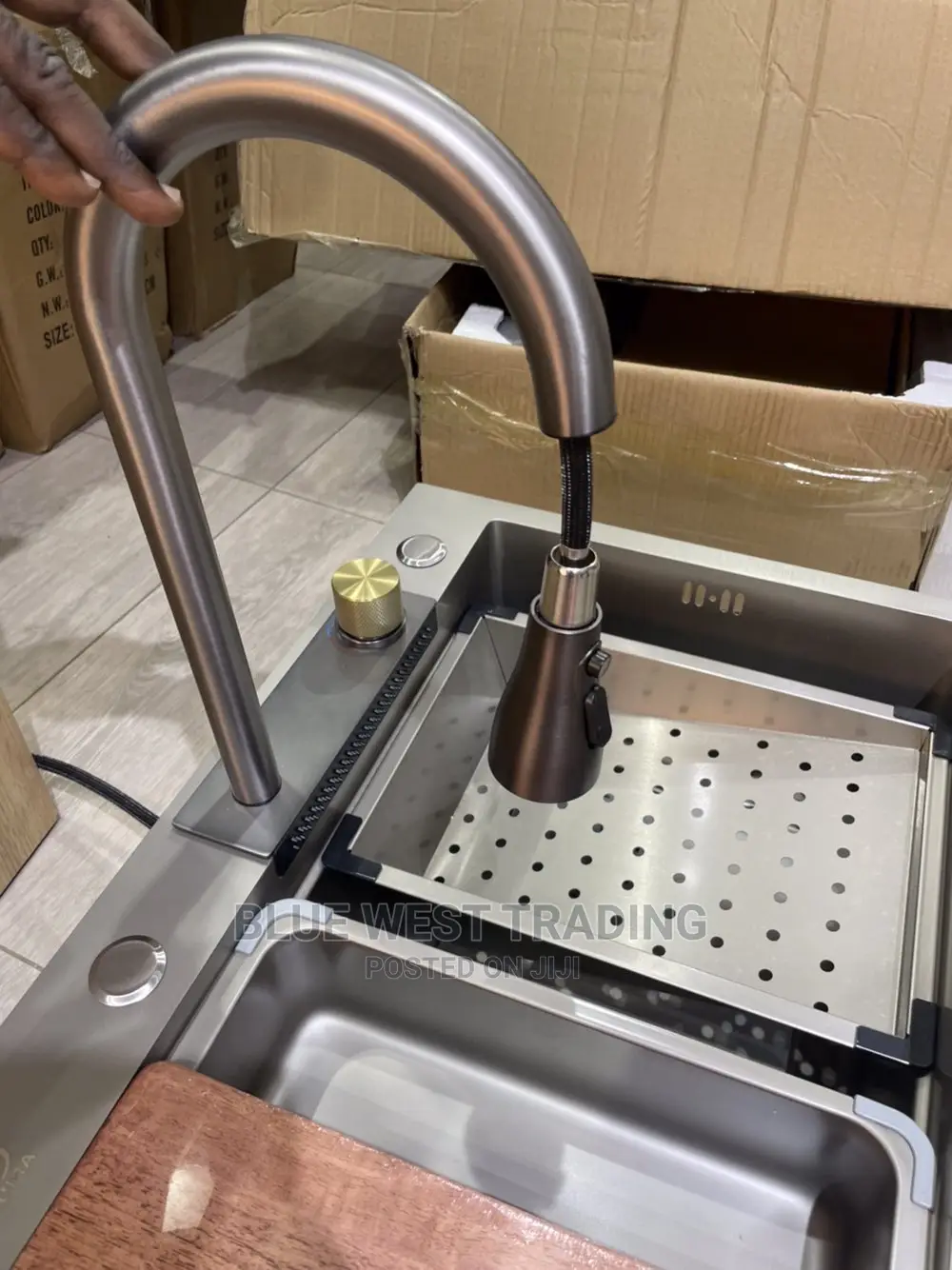 Luxury Cabinet Sink - Waterfall Sink - Grey Kitchen Sink