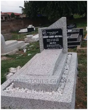 Terrazzo Tombstone With White Stone