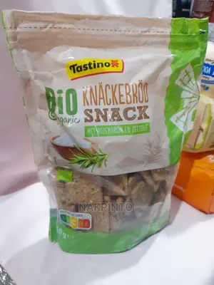 Organic Crispy Crispbread Snack With Rosemary and Sea Salt