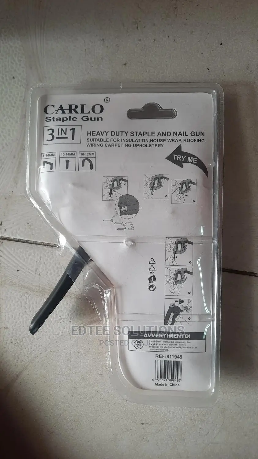 3-in-1 Heavy-Duty Staple and Nail Gun With Free 5300 Pins