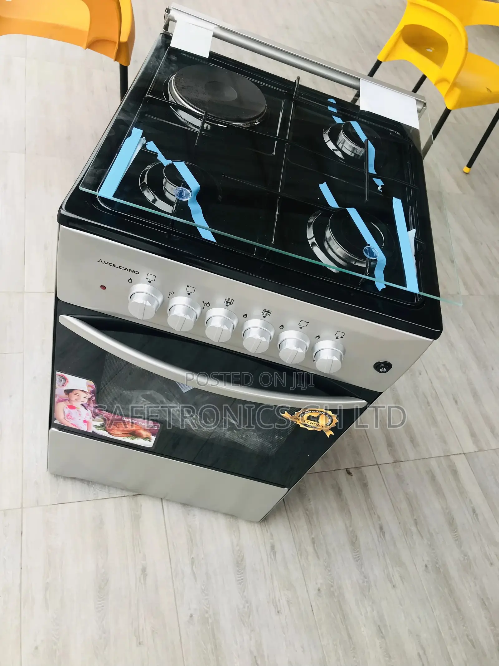 3 Gas 1 Electric Volcano Sliver 50x50 Oven With Grill