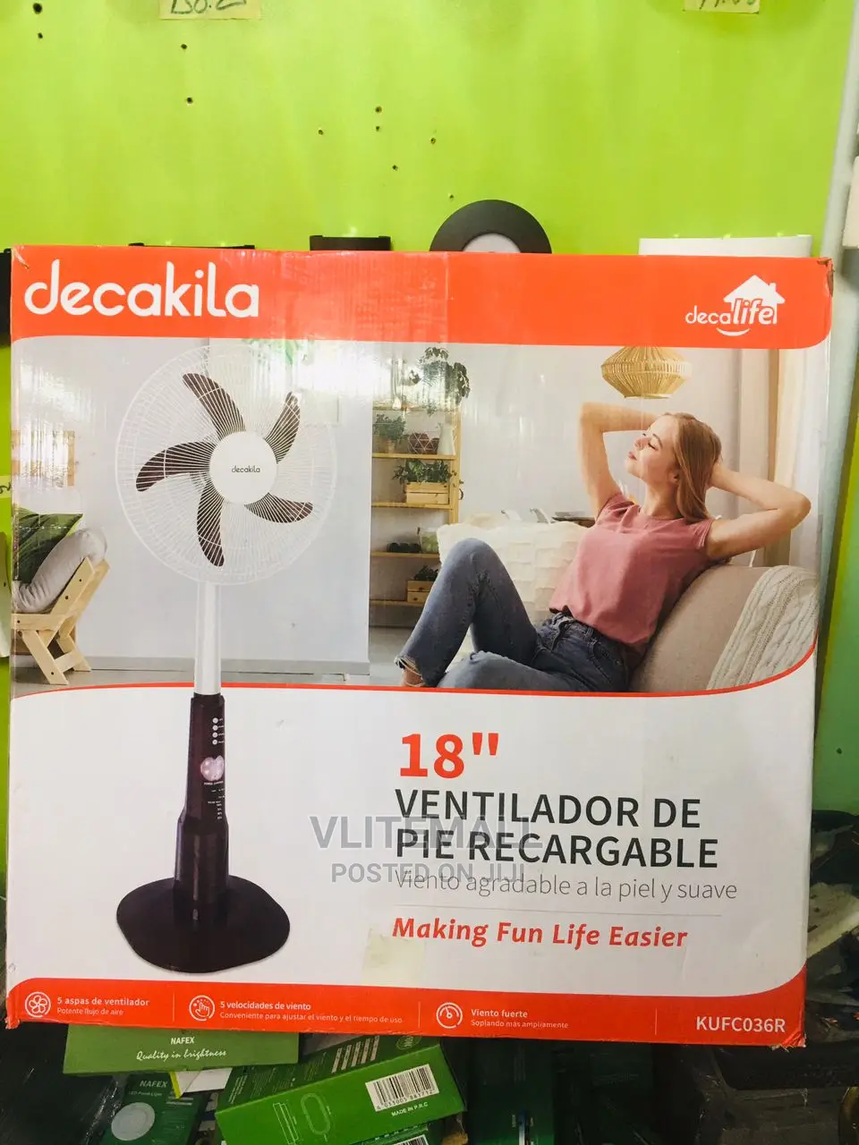 Decakila 18” Rechargeable Stand Fan [KUFC036R]
