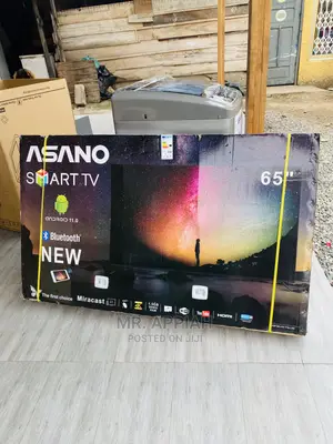 (Black).Original 65inch Asano Basic Black Uhd Smart LED Tv.