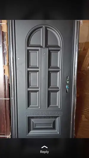 Matte Black Stainless Steel Single Security Door+Locks+Bell