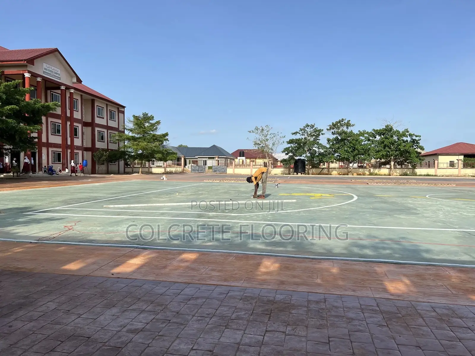 Basketball Court Stamped Concrete #10