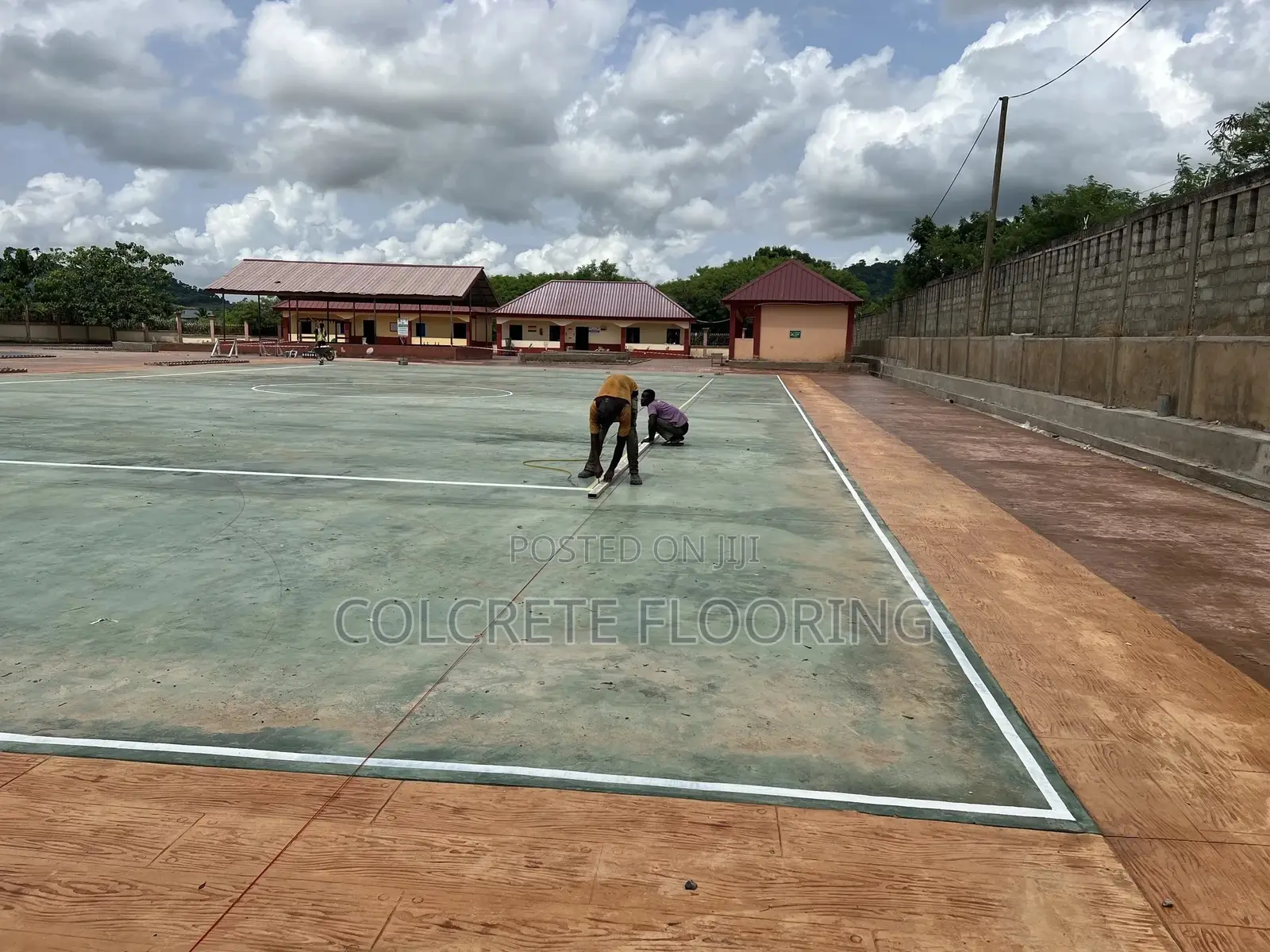 Basketball Court Stamped Concrete #10